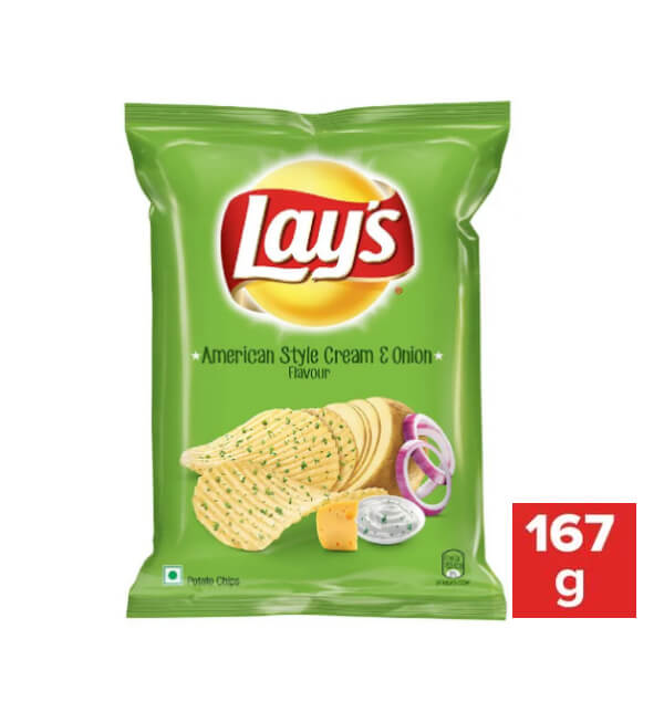 Lays Potato Chips - American Style Cream & Onion Flavor