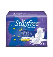 Stayfree Dry-Max All Night Ultra Sanitary Napkin with Wings (XL) – ஸ்டேஃப்ரீ டிரை-மேக்ஸ் ஆல் நைட் அல்ட்ரா சானிட்டரி நாப்கின் வித் விங்ஸ்
