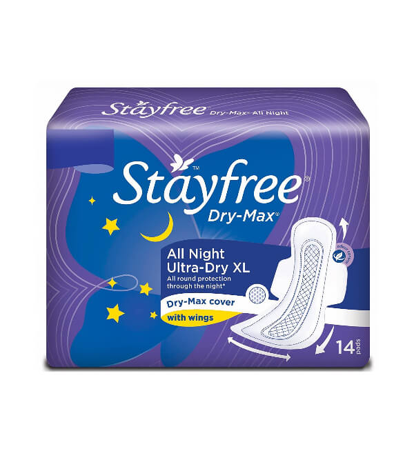 Stayfree Dry-Max All Night Ultra Sanitary Napkin with Wings (XL)