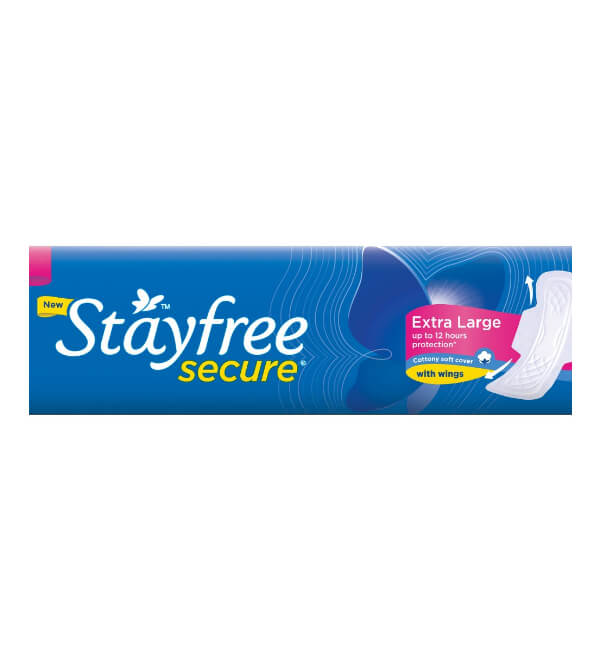 Stayfree Secure Cottony Soft Sanitary Napkin with Wings (XL