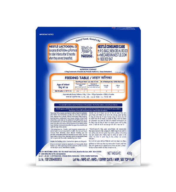 Nestle Lactogen Follow-Up Infant Formula Powder (After 6 months), Stage - 3(1)
